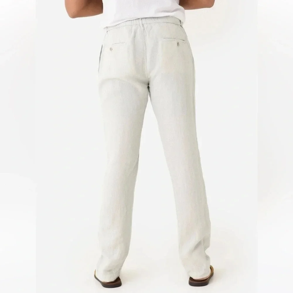 Hartford Men’s Tanker Linen Woven Pants Sand 40 NWT Beach Resort Coastal Summer